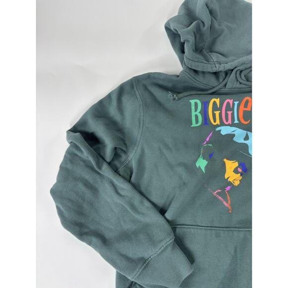 Biggie Smalls Hoodie Adult Medium Green Colorful Graphic Rap Hip Hop Street Y2K - Picture 3 of 6